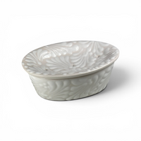Talavera Soap Dish - Cream Base with White Detailing