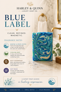 Blue Label-Marine, Green Notes & Cedarwood Soap Bar