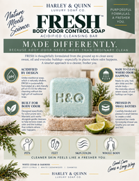 FRESH™-Body Odor Control Soap. Acidified Cleansing Bar