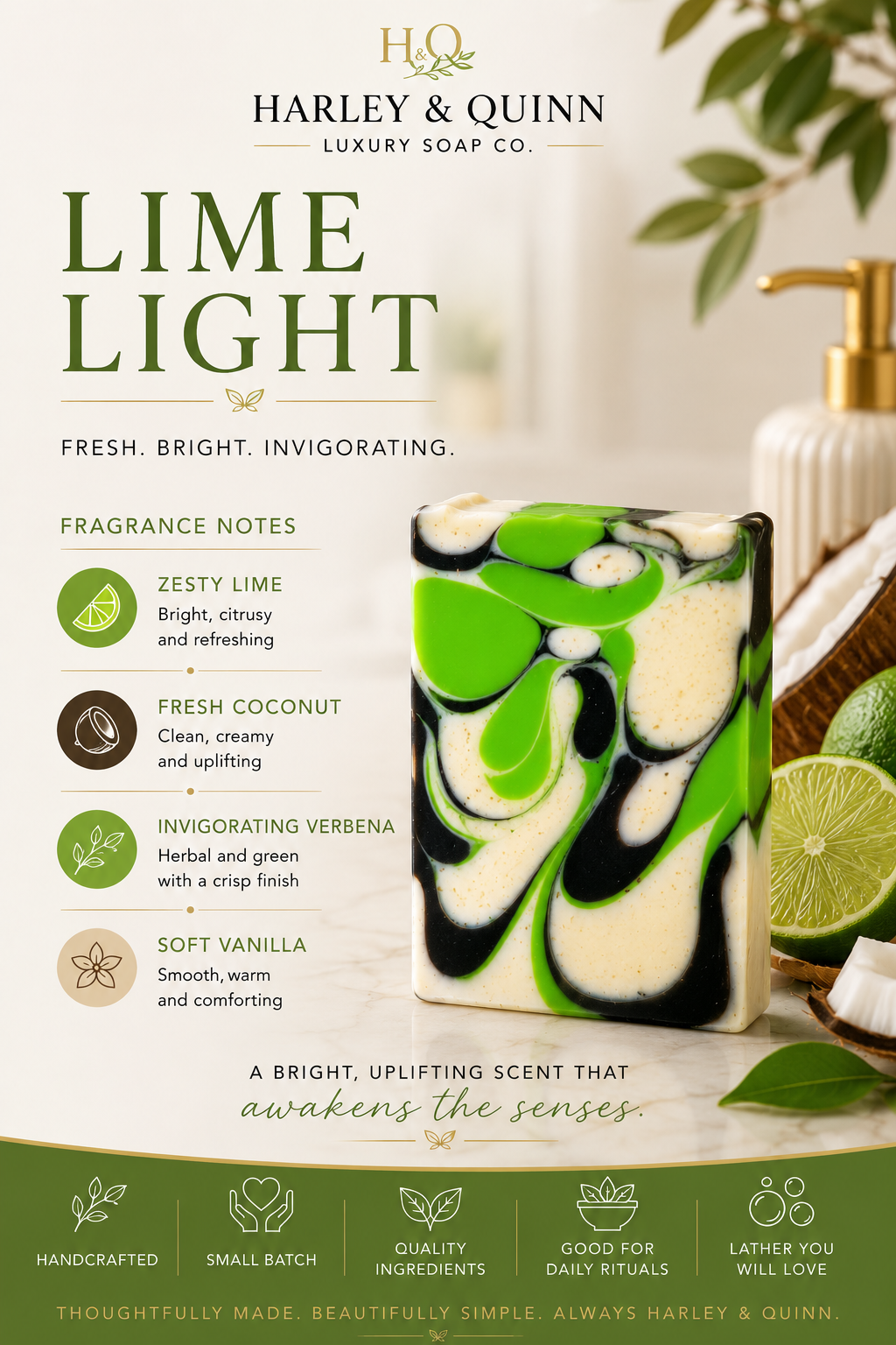 Lime Light-Coconut, Lime & Verbena Soap Bar