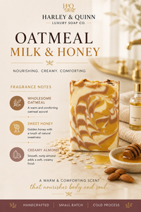 Oatmeal Milk and Honey Luxury Handmade Soap Bar - Warm Oatmeal & Sweet Cream