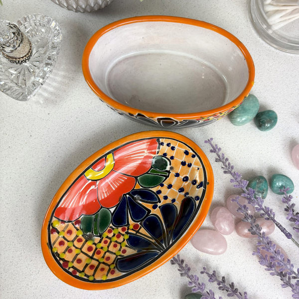 Talavera Soap Dish - Traditional Floral Design