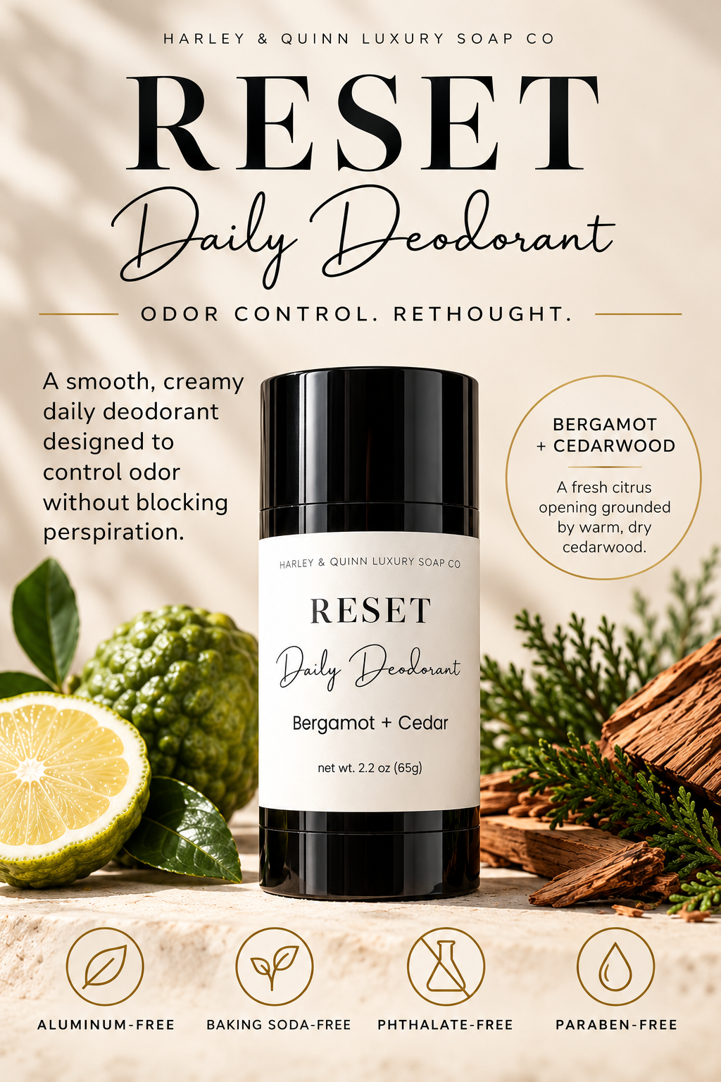 RESET Daily Deodorant | Aluminum-Free Deodorant Stick