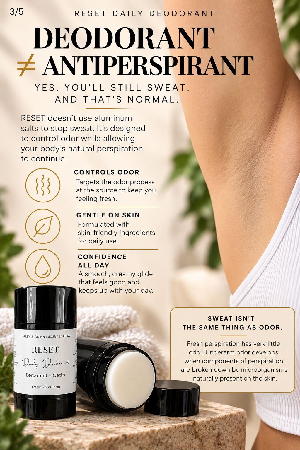 RESET Daily Deodorant | Aluminum-Free Deodorant Stick