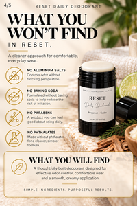 RESET Daily Deodorant | Aluminum-Free Deodorant Stick